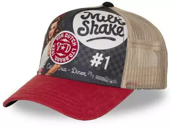 Von Dutch Trucker SUBLI Cap (VD/1/CT/SUBL/22TU) rot/beige/dunkelgrau