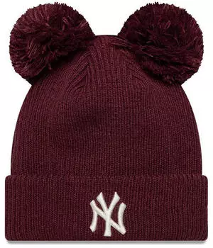New Era Double Bobble Winterm&uuml;tze NY Yankees (NE60915998) bordeaux