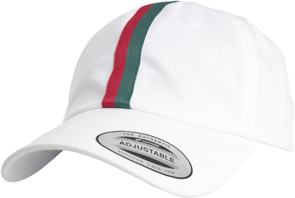 Flexfit Stripe Dad Hat white/firered/green