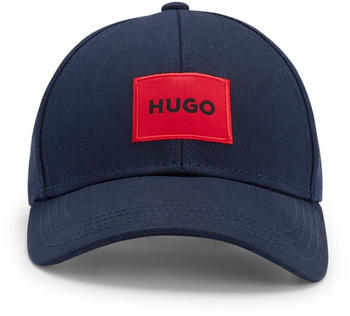 Hugo Cap aus Baumwoll-Twill mit rotem Logo-Label - Style Men-X 581-RL 50492745 Dunkelblau ONESI