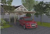weka Einzelcarport "606 A Gr.2" Massivholz 250 cm braun mit Rundbogen wahlweise