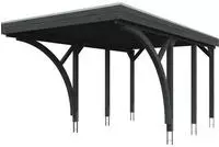 Skanholz Einzelcarport "Friesland Set 6" Massivholz 270 cm dunkelgrau