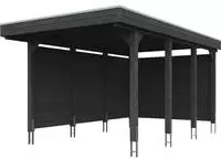 Skanholz Einzelcarport "Friesland Set 1" Massivholz 270 cm dunkelgrau