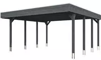Skanholz Doppelcarport "Friesland" Massivholz 514 cm dunkelgrau