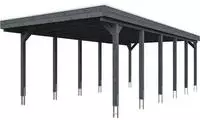 Skanholz Einzelcarport "Friesland" Massivholz 355 cm dunkelgrau