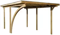 weka Einzelcarport "606 A Gr.1" Massivholz 250 cm braun mit Rundbogen wahlweise