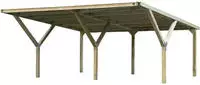 weka Doppelcarport Massivholz 276 cm braun ohne Dacheindeckung