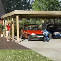 weka Doppelcarport "609 Gr. 2" Massivholz 250 cm braun