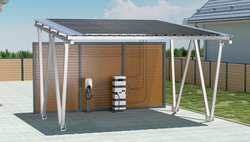 Sunlit Twin Solar Carport + Wallbox