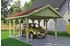 Skan Holz Einzelcarport Wallgau 430x600 cm 215 cm Einfahrtshöhe mit roten Dachschindeln Grün
