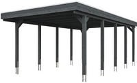 Skanholz Einzelcarport "Friesland" Massivholz 355 cm dunkelgrau