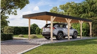 Karibu Einzelcarport Leimholz 288 cm naturbelassen aus kesseldruckimpr&auml;gniertem