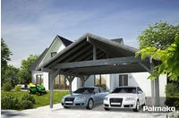 Palmako Einzelcarport "Robert" Massivholz hellgrau