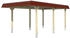 Skan Holz Einzelcarport Wendland 362x628 cm 206 cm Einfahrtshöhe mit Aluminiumdach rote Blende Weiß