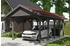 Skan Holz Einzelcarport Wallgau 380x750 cm 215 cm Einfahrtshöhe mit roten Dachschindeln Schiefergrau