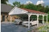Skan Holz Doppelcarport Fichtelberg 618x808 cm 574 cm Einfahrtshöhe mit roten Schindeln