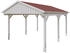 Skan Holz Einzelcarport Fichtelberg 423x566 cm 379 cm Einfahrtshöhe mit roten Schindeln