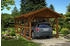 Skan Holz Einzelcarport Schwarzwald 424x772 cm 220 cm Einfahrtshöhe mit Dachschalung Nussbaum