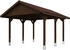 Skan Holz Einzelcarport Wallgau 430x500 cm 215 cm Einfahrtshöhe mit roten Dachschindeln Nussbaum