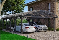 Skanholz Doppelcarport "Franken" Leimholz 550 cm dunkelgrau