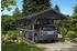Skan Holz Einzelcarport Schwarzwald 424x772 cm 220 cm Einfahrtshöhe mit Dachschalung Schiefergrau