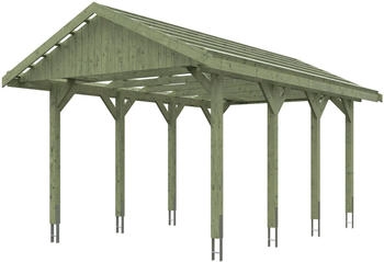 Skan Holz Einzelcarport Wallgau 380x600 cm 215 cm Einfahrtshöhe mit Dachlattung Grün