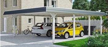 Skan Holz Doppelcarport Wendland 630x879 cm 216 cm Einfahrtsh&ouml;he wei&szlig;