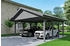 Skan Holz Doppelcarport Wallgau 620x600 cm 215 cm Einfahrtshöhe mit Dachlattung Schiefergrau