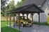 Skan Holz Einzelcarport Wallgau 430x600 cm 215 cm Einfahrtshöhe mit schwarzen Dachschindeln Schiefergrau