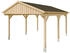 Skan Holz Einzelcarport Fichtelberg 423x566 cm 379 cm Einfahrtshöhe mit schwarzen Schindeln