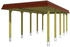 Skan Holz Einzelcarport Spreewald 345x741 cm 206 cm Einfahrtshöhe mit EPDM-Dach rote Blende Grün