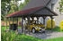 Skan Holz Einzelcarport Wallgau 430x900 cm 215 cm Einfahrtshöhe mit roten Dachschindeln Schiefergrau