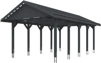 Skan Holz Einzelcarport Wallgau 430x750 cm 215 cm Einfahrtshöhe mit Dachlattung Schiefergrau