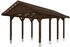 Skan Holz Einzelcarport Wallgau 380x600 cm 215 cm Einfahrtshöhe mit Dachlattung Nussbaum