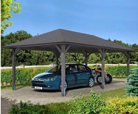 Skanholz Einzelcarport "Taunus" Leimholz 335 cm dunkelgrau