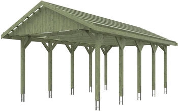 Skan Holz Einzelcarport Wallgau 430x750 cm 215 cm Einfahrtshöhe mit Dachlattung Grün