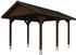 Skan Holz Einzelcarport Wallgau 380x500 cm 215 cm Einfahrtshöhe mit schwarzen Dachschindeln Nussbaum