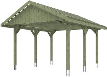 Skan Holz Einzelcarport Wallgau 430x500 cm 215 cm Einfahrtshöhe mit Dachlattung Grün