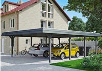 Skanholz Doppelcarport "Wendland" Leimholz 550 cm dunkelgrau