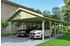 Skan Holz Doppelcarport Wallgau 620x900 cm 215 cm Einfahrtshöhe mit roten Dachschindeln Grün