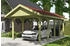 Skan Holz Einzelcarport Wallgau 380x750 cm 215 cm Einfahrtshöhe mit roten Dachschindeln Grün