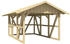 Skan Holz Einzelcarport Schwarzwald 424x600 cm 220 cm Einfahrtshöhe mit Rückwand mit Dachschalung Schiefergrau