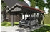 Skan Holz Einzelcarport Wallgau 380x600 cm 215 cm Einfahrtshöhe mit roten Dachschindeln Schiefergrau