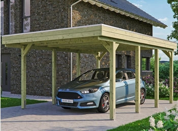 Skan Holz Einzelcarport Friesland 397x555 cm 221 cm Einfahrtsh&ouml;he gr&uuml;n