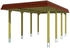 Skan Holz Einzelcarport Spreewald 345x589 cm 206 cm Einfahrtshöhe mit EPDM-Dach rote Blende Nussbaum