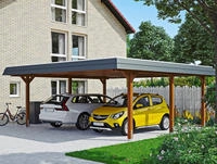 Skanholz Doppelcarport "Wendland" Massivholz 550 cm braun