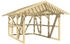 Skan Holz Einzelcarport Schwarzwald 424x600 cm 220 cm Einfahrtshöhe mit Rückwand mit Dachlattung Nussbaum