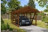 Skan Holz Einzelcarport Schwarzwald 424x600 cm 220 cm Einfahrtshöhe mit Rückwand mit Dachlattung Nussbaum