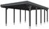 Skan Holz Einzelcarport Friesland 397x708 cm 221 cm Einfahrtshöhe dunkelgrau