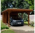 Skan Holz Einzelcarport Spessart 355x846 cm 220 cm Einfahrtshöhe braun